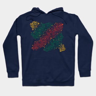 Lithuanian Vine Pattern - Yellow, Green and Red Hoodie